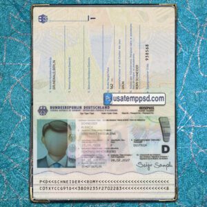 Editable Germany Passport template psd download (V2)