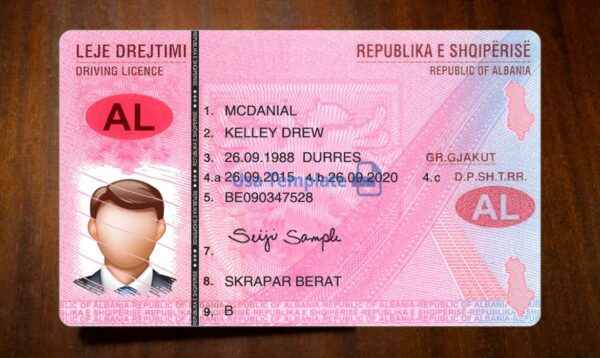 Albania Driving License Template PSD - Image 3