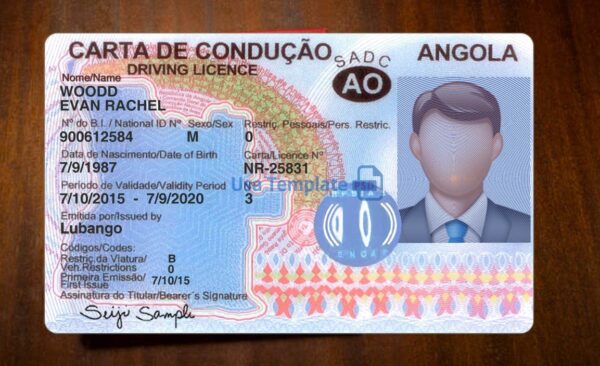 Angola Driving License Template PSD - Image 3