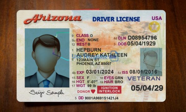 Arizona Driving License Template PSD - Image 3