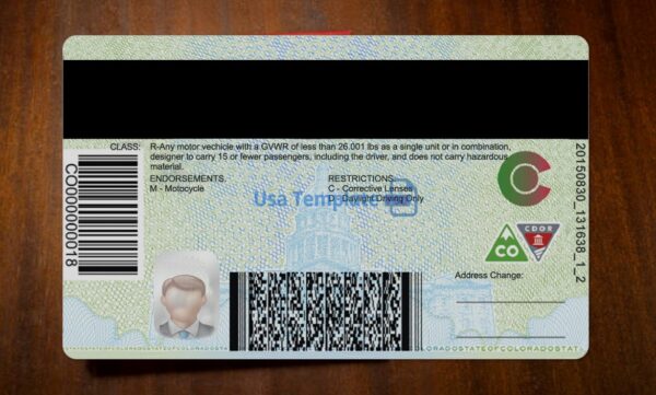 Colorado Driving License Template PSD - Image 5