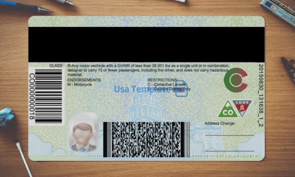 Colorado Driving License Template PSD - Image 4