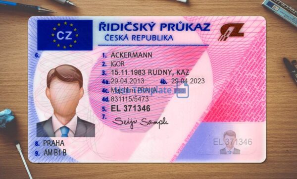 Czech Republic Driving License Template PSD - Image 2