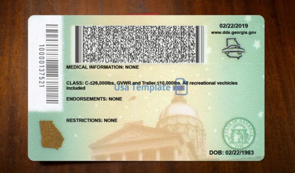 Georgia Driving License Template PSD - Image 5