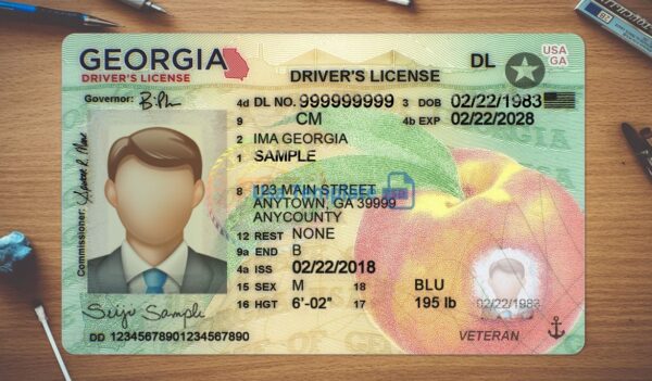 Georgia Driving License Template PSD - Image 2