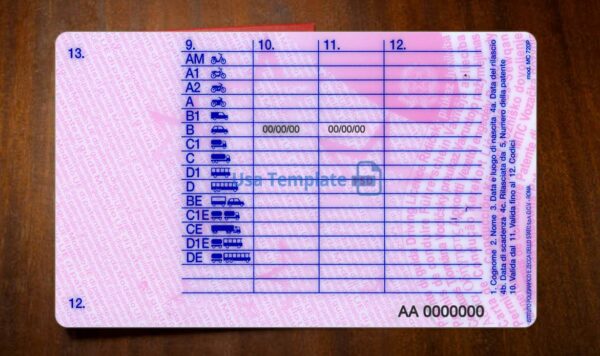 Italy Driving License Template PSD - Image 5