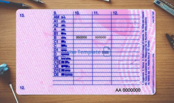 Italy Driving License Template PSD - Image 4