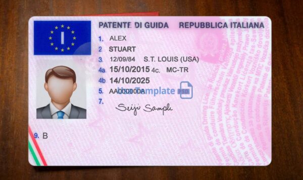 Italy Driving License Template PSD - Image 3