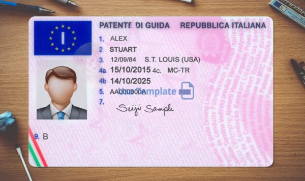 Italy Driving License Template PSD - Image 2