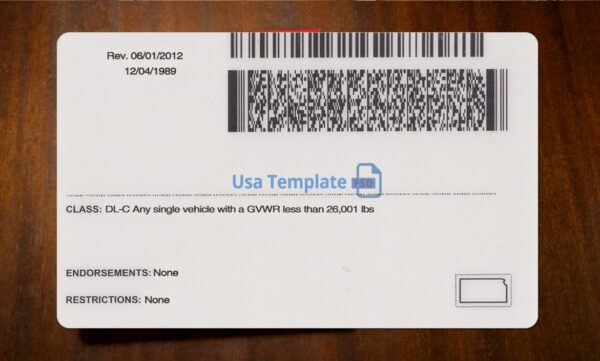 Kansas Driving License Template PSD - Image 5