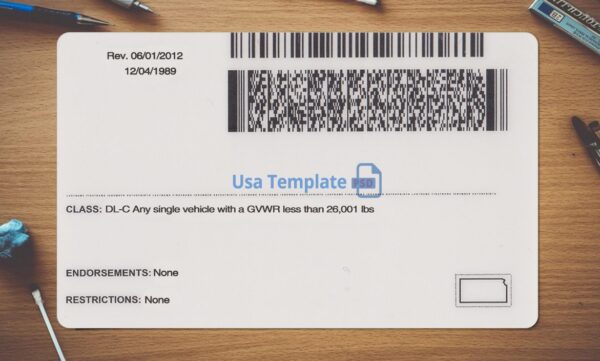 Kansas Driving License Template PSD - Image 4