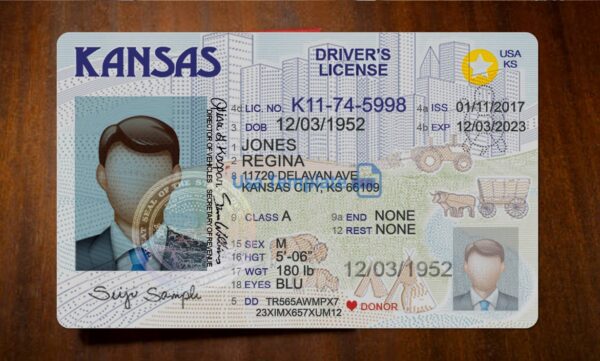 Kansas Driving License Template PSD - Image 3