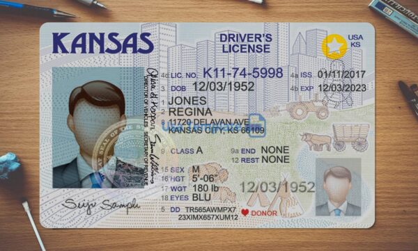 Kansas Driving License Template PSD - Image 2