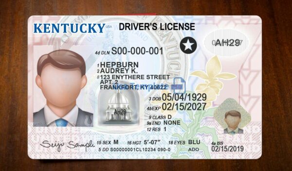 Kentucky Driver Licence Template