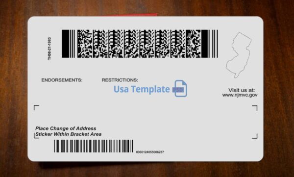 New Jersey Driving License Template PSD - Image 5