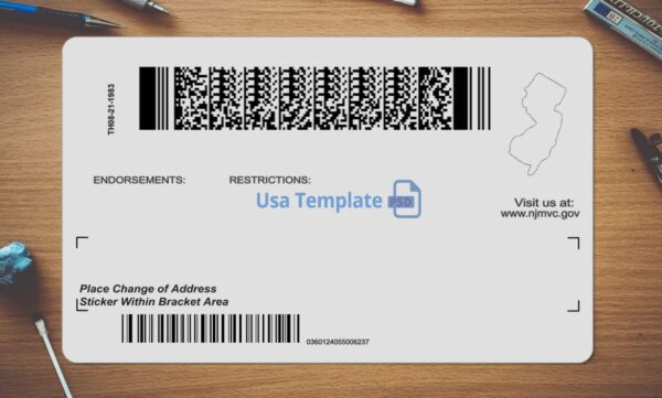 New Jersey Driving License Template PSD - Image 4