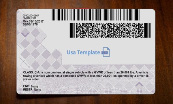 North Carolina Driving License Template PSD - Image 5