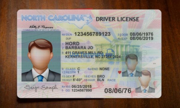 North Carolina Driving License Template PSD - Image 3