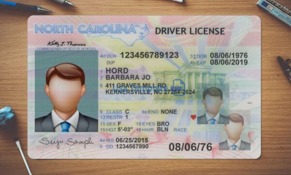 North Carolina Driving License Template PSD - Image 2