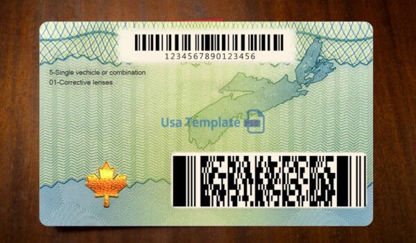 Nova Scotia Driving License Template PSD - Image 5