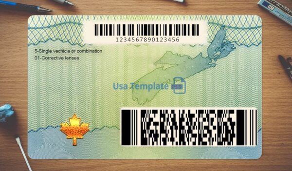 Nova Scotia Driving License Template PSD - Image 4