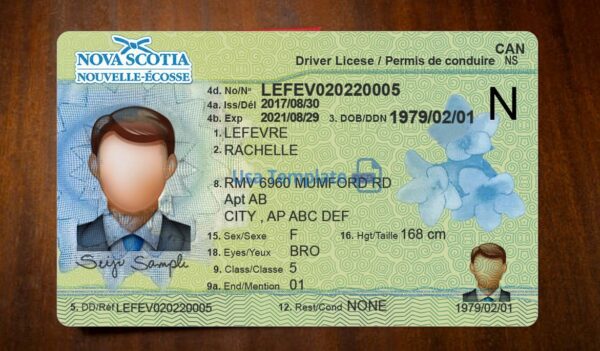 Nova Scotia Driving License Template PSD - Image 3