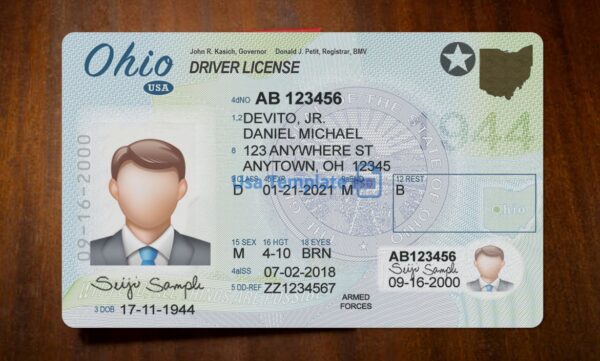 Ohio Driving License Template PSD - Image 3