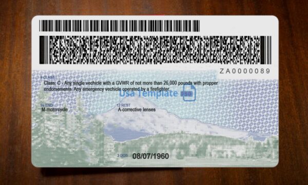 Oregon Driving License Template PSD - Image 5