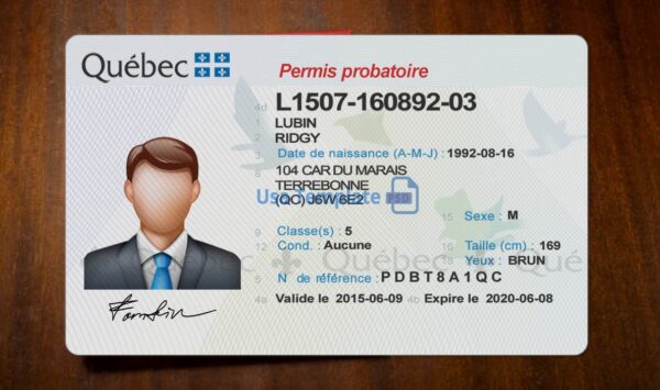 Quebec Driving License Template PSD - Image 3