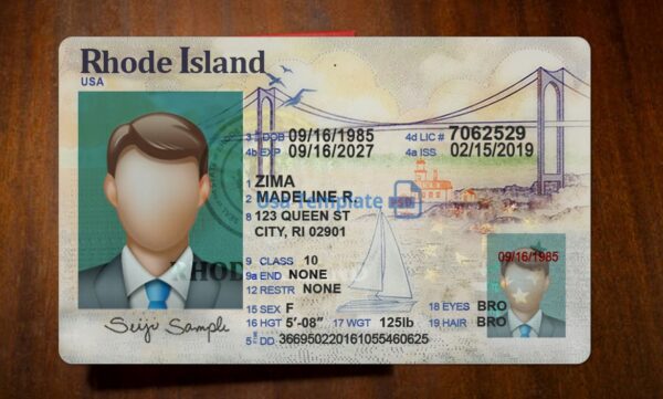 Rhode Island Driving License Template PSD - Image 3
