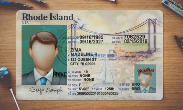 Rhode Island Driving License Template PSD - Image 2