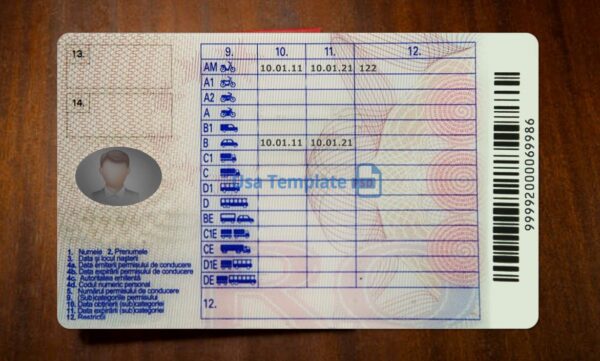 Romania Driving License Template PSD - Image 5