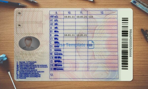 Romania Driving License Template PSD - Image 4