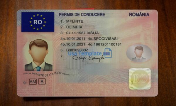 Romania Driving License Template PSD - Image 3
