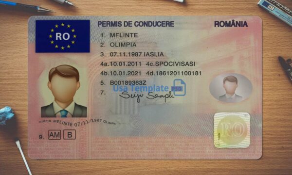 Romania Driving License Template PSD - Image 2