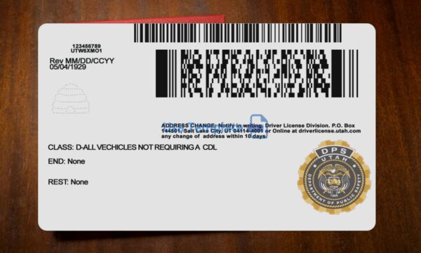 Utah Driving License Template PSD - Image 5