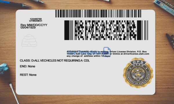 Utah Driving License Template PSD - Image 4