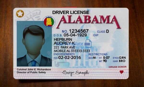 Alabama Driving License Template PSD - Image 3