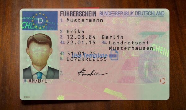 Germany Driving License Template PSD - Image 3