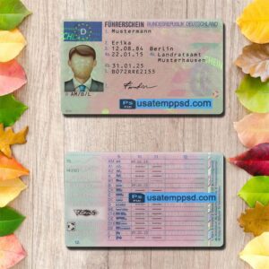 Editable Germany driving license template psd download