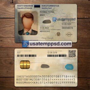 Editable Estonia ID Card template psd download V2
